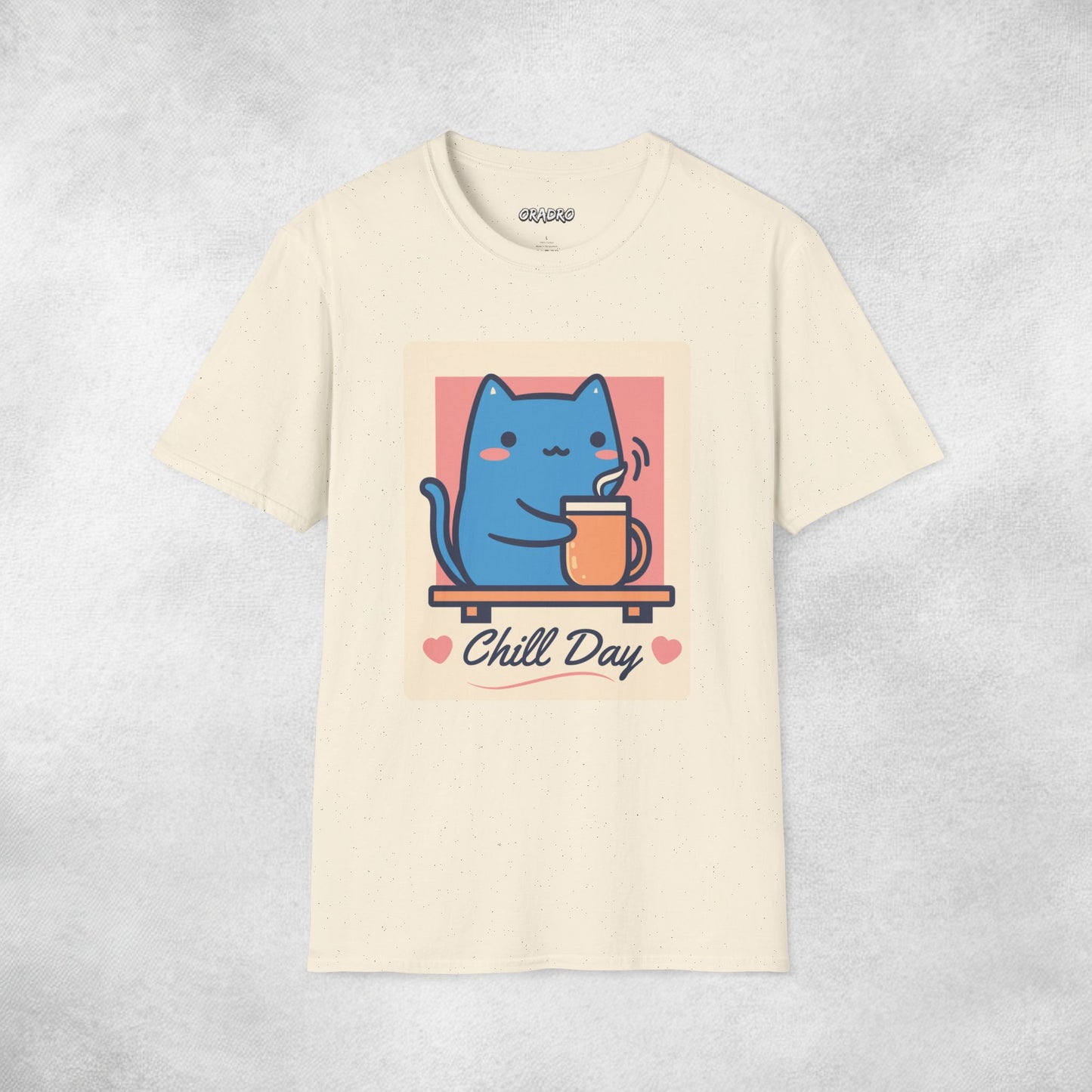 Chill Day Blue Cat Coffee T-shirt