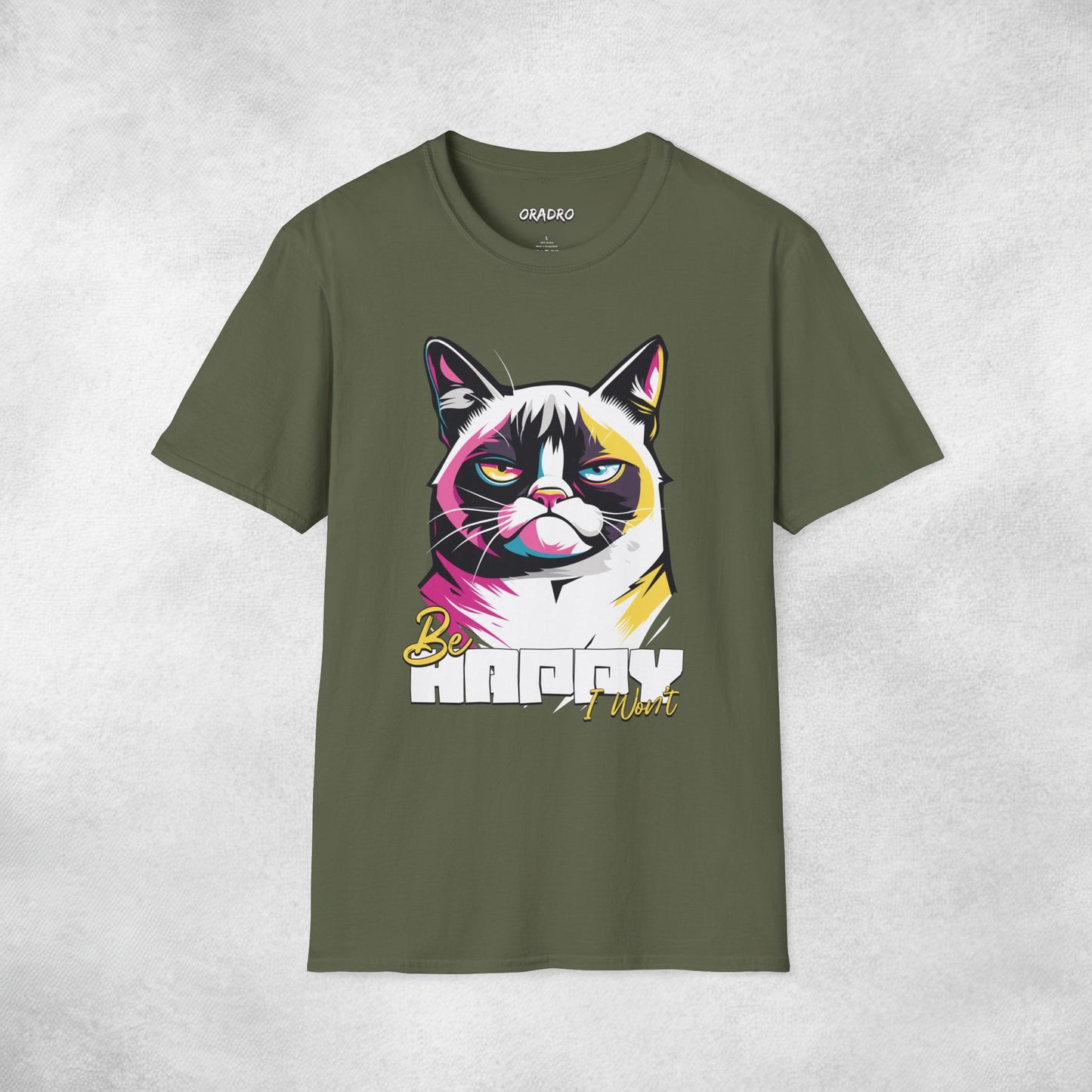Stay Happy, I Won’t Cat T-shirt