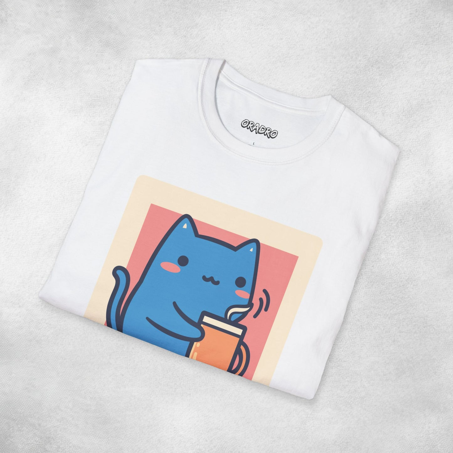 Chill Day Blue Cat Coffee T-shirt