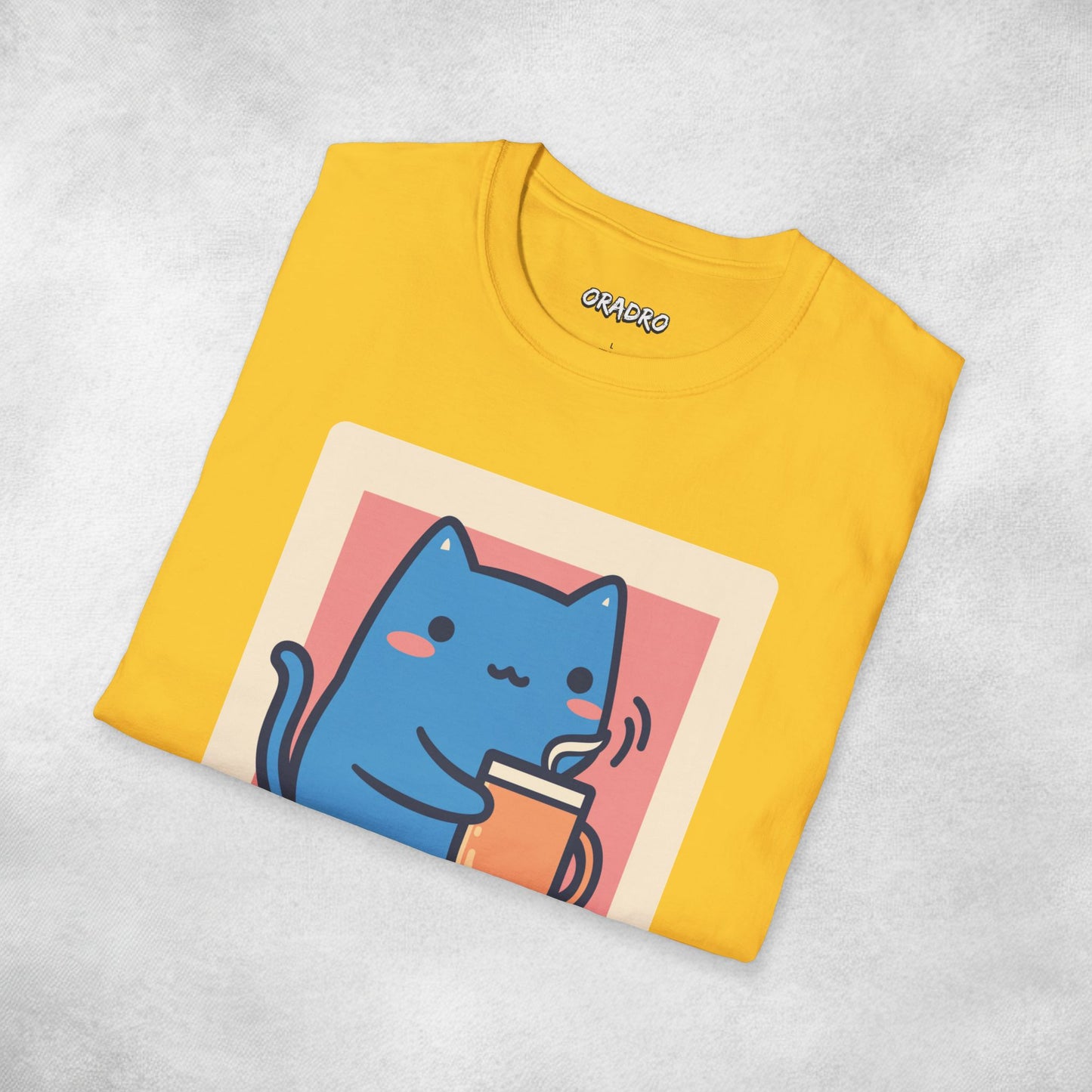 Chill Day Blue Cat Coffee T-shirt