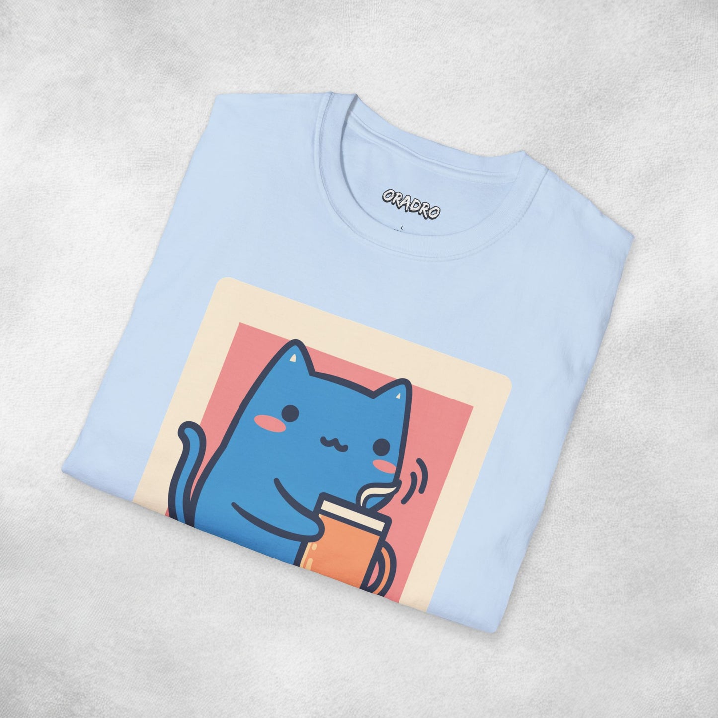 Chill Day Blue Cat Coffee T-shirt