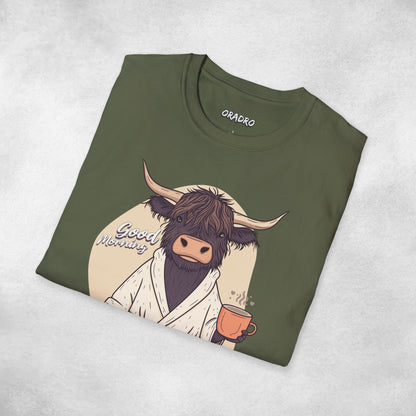 Good Morning Highland Cow T-shirt