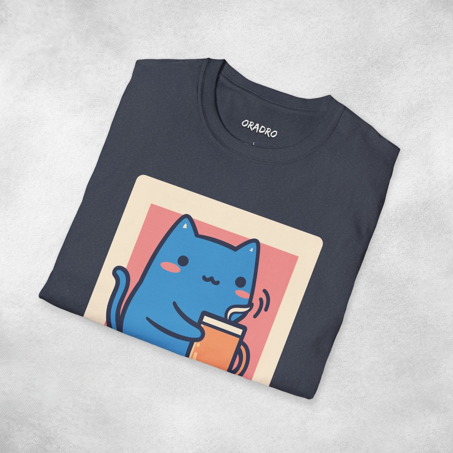 Chill Day Blue Cat Coffee T-shirt