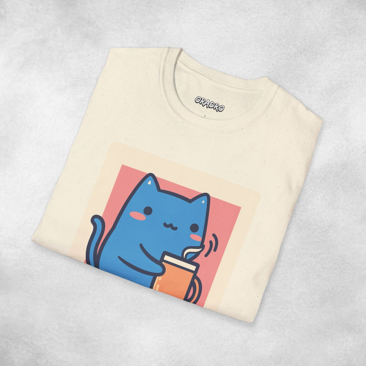 Chill Day Blue Cat Coffee T-shirt