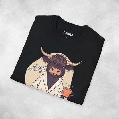 Good Morning Highland Cow T-shirt