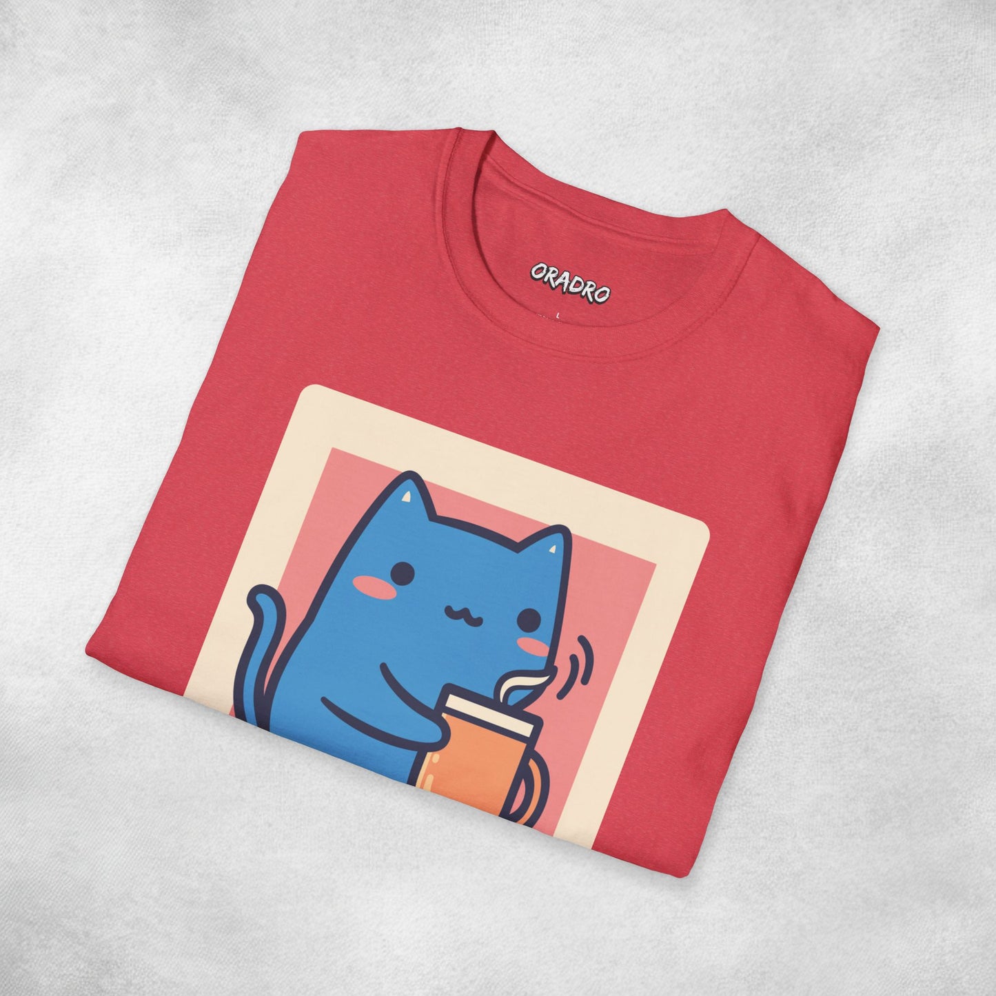 Chill Day Blue Cat Coffee T-shirt